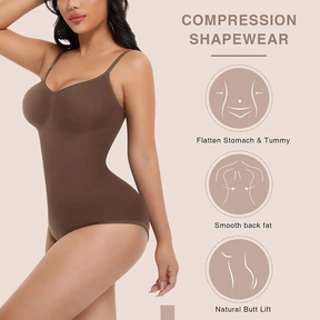 Seamless Shapewear Women With Tight-Fitting Butt-lifting Tummy-Control Waist-Slimming Elastic Straps Body-Enhancing One-Piece Lingerie to Optimize Curves