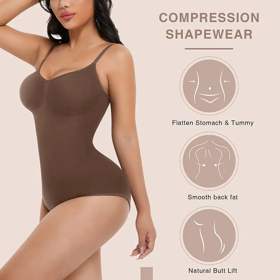 Women's Seamless Body Triangle Model One-piece Shapewear Skin Color
