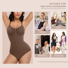 Seamless Shapewear Women With Tight-Fitting Butt-lifting Tummy-Control Waist-Slimming Elastic Straps Body-Enhancing One-Piece Lingerie to Optimize Curves